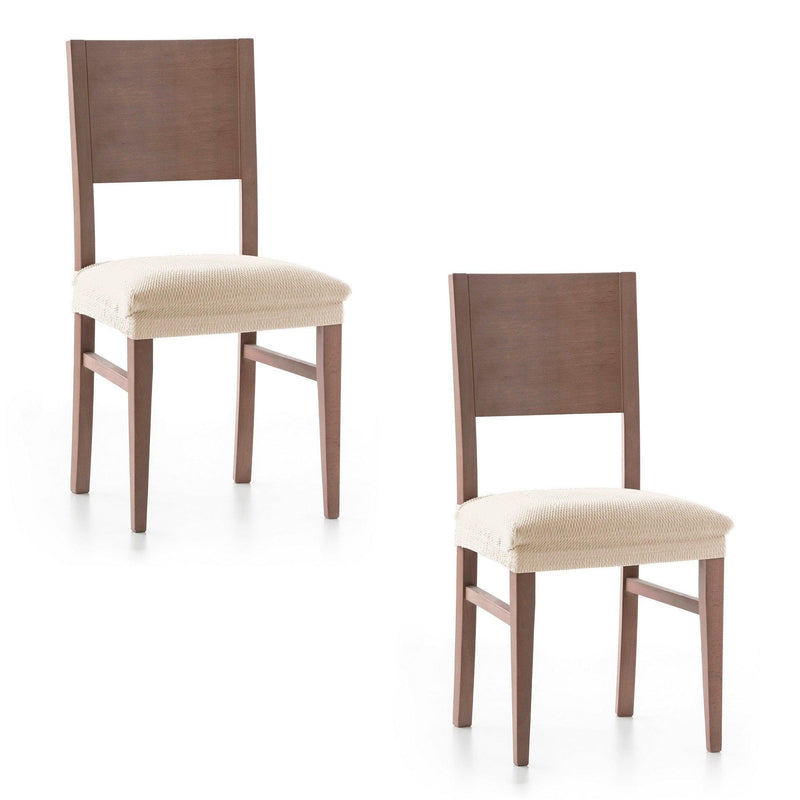 Eiffel Textile Funda De Silla Elástica Marfil Pack 2 Unidades Modelo Rennes