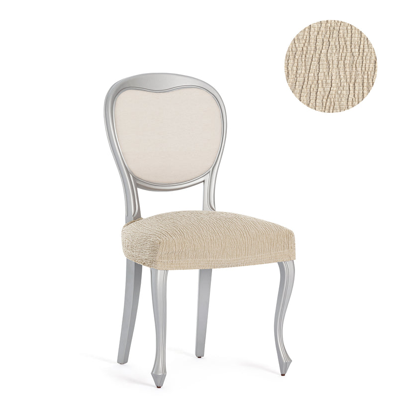 Eiffel Textile Funda De Silla Elástica Marfil Pack 2 Unidades Modelo Troya (40-50 Cm)