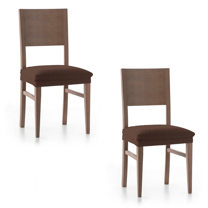 Eiffel Textile Funda De Silla Elástica Marrón Pack 2 Unidades Modelo Rennes