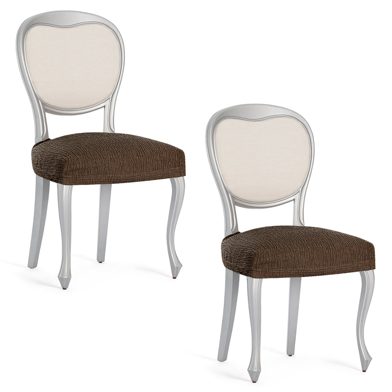 Eiffel textile Funda de Silla Elástica Marrón Pack 2 Unidades Modelo Troya (40-50 cm)