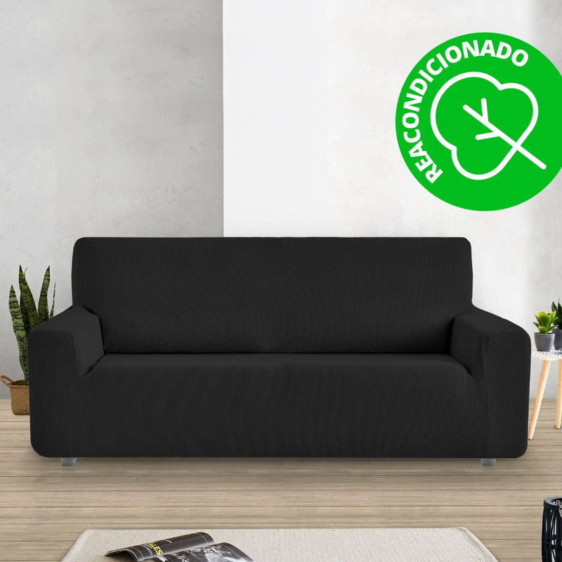 Eiffel textile Funda Sofá Elástica Rústica 3 Plazas ( 180 - 240 cm ) (REACONDICIONADO A+) Negro