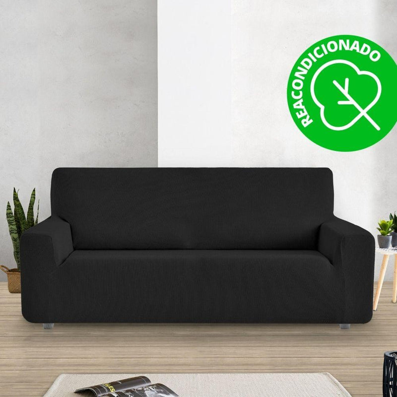Eiffel textile Funda Sofá Elástica Rústica 4 Plazas ( 230 - 270 cm ) (REACONDICIONADO A+) Negro