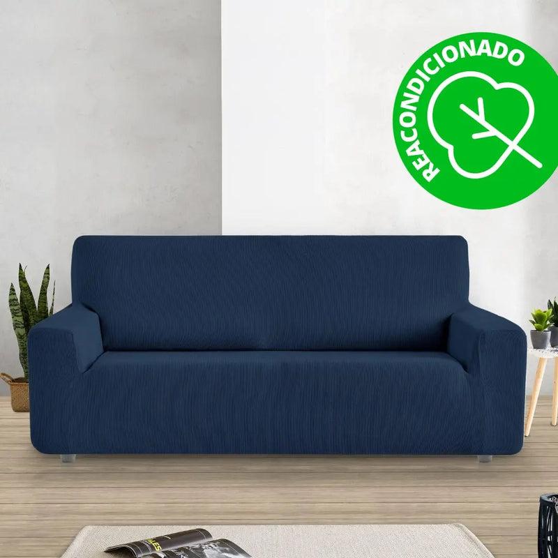 Eiffel textile Funda Sofá Elástica Rústica 4 Plazas Azul (REACONDICIONADO A+)