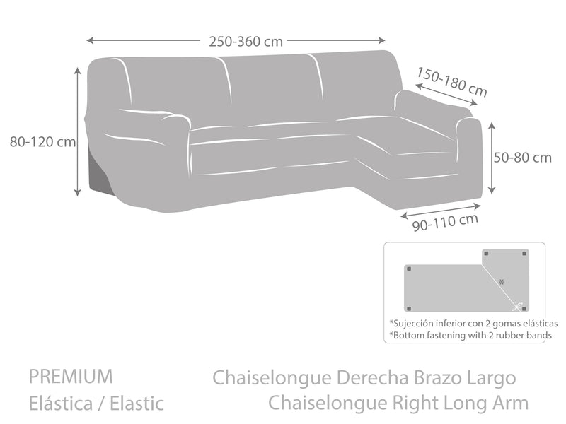 Eiffel Textile Funda Sofá Para Chaise Longue Bielástica Roc