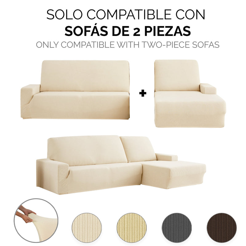 Eiffel Textile Funda Sofá Para Chaise Longue Elástica. Milan