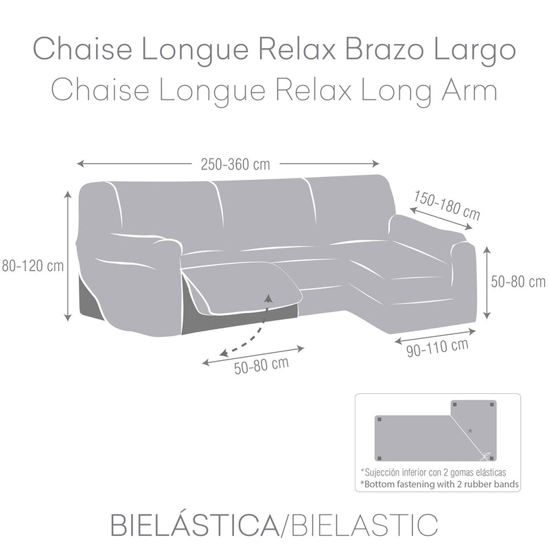Eiffel Textile Funda Sofá Para Chaise Longue Relax Reclinable Bielástica Roc