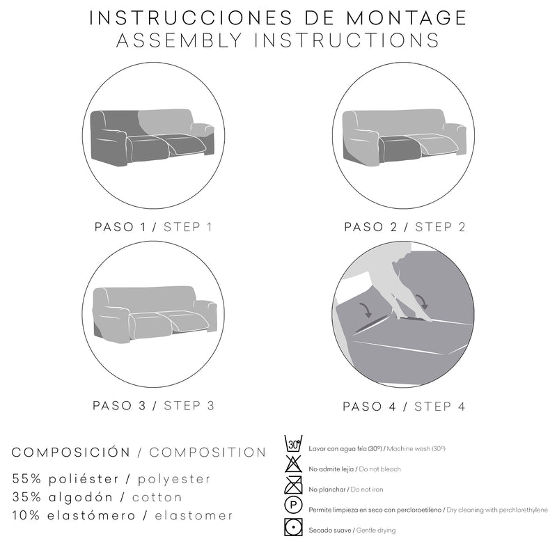 Eiffel Textile Funda Sofá Relax Reclinable Bielástica Roc (2 Asientos)