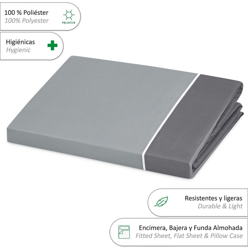 Eiffel Textile Juego De Sabanas Liso Bicolor 100% Poliester