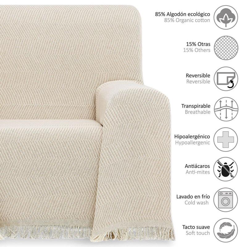 Eiffel Textile Pack 2 Plaid Multiusos Espiga. Sofá Y Cama