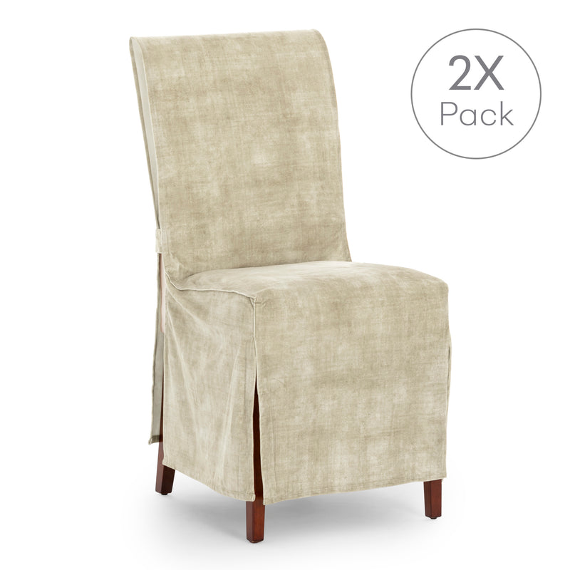 Eiffel Textile Pack 2 Unidades Funda De Silla Impermeable Antimanchas Universal Respaldo Lazo Terciopelo Modelo Turin