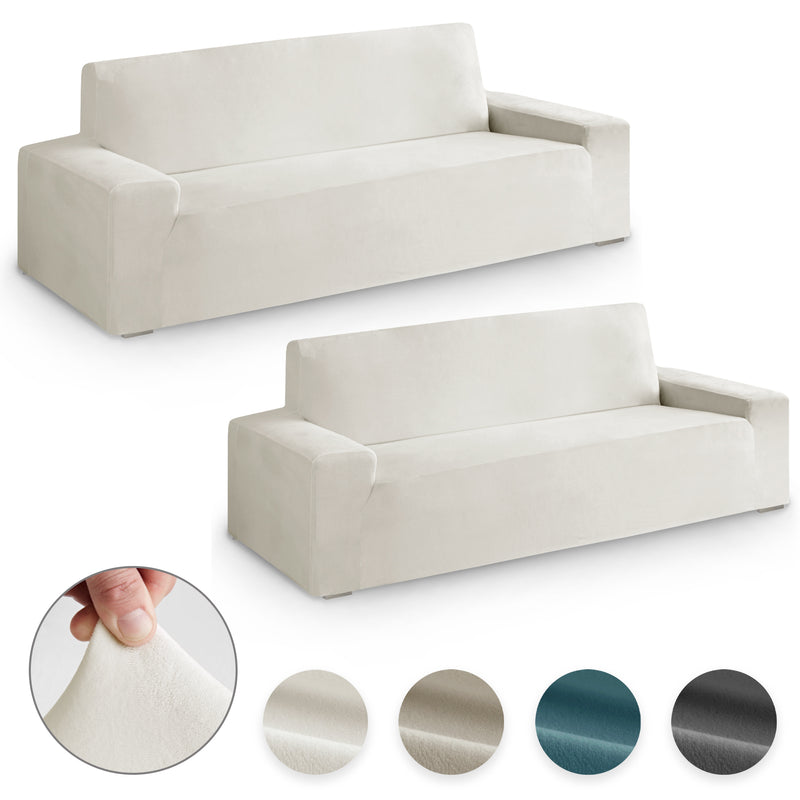 Eiffel textile Pack de Funda Sofá Bielástica Velvet Terciopelo Set 3+2 Plazas