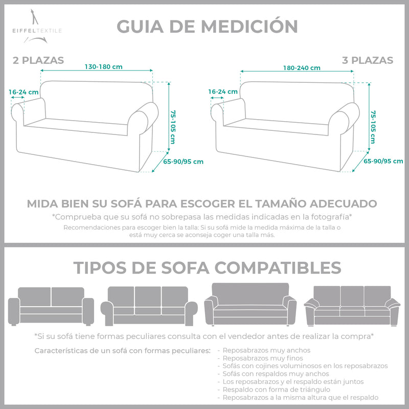 Eiffel Textile Pack Funda Sofá Elástica Rústica Duo 3+2 Plazas