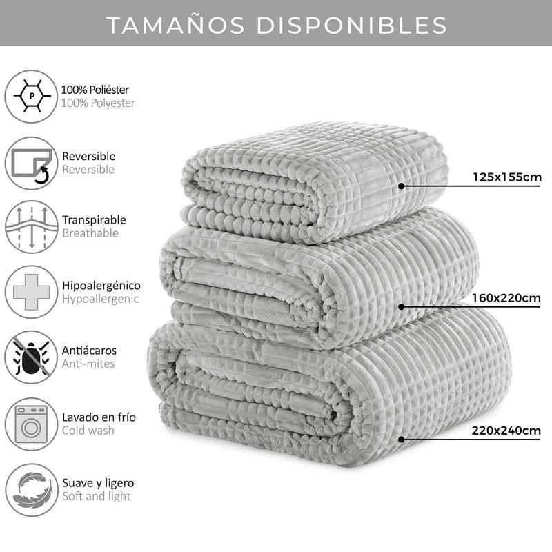 Eiffel Textile Plaid Multiusos Manta Polar Gofrada + Borrego
