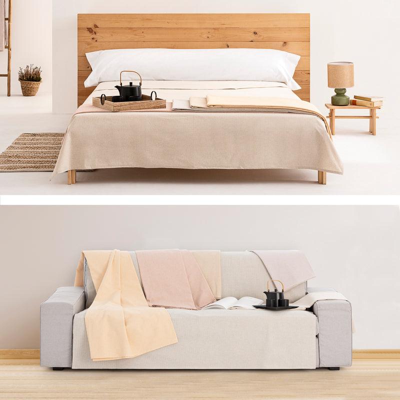 Eiffel Textile Plaid Multiusos Modelo Aqua. Colcha Manta Sofa O Cama. Diseño Rayas