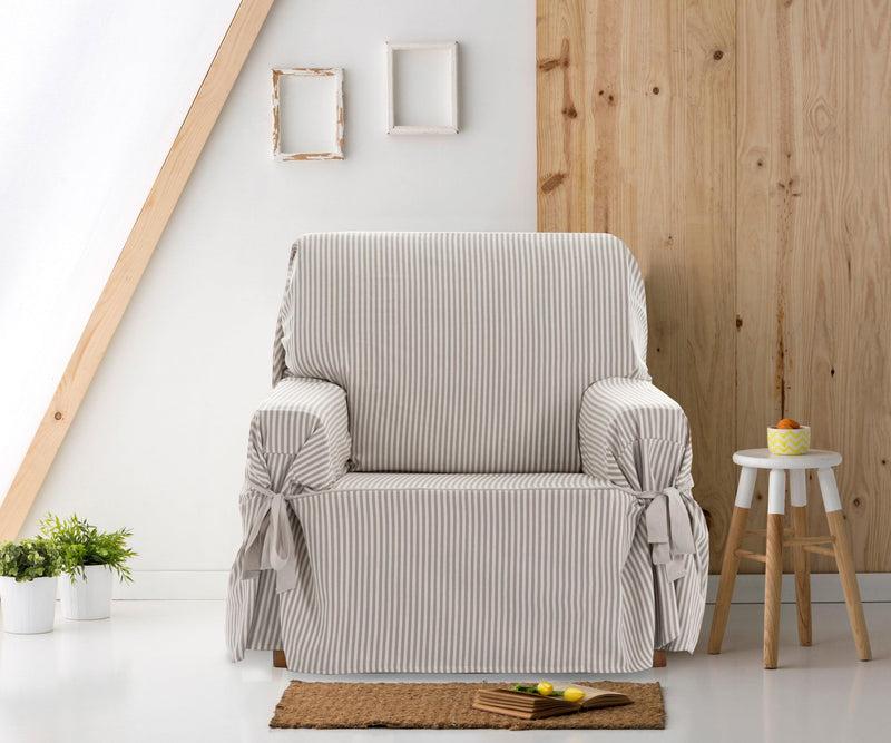 Eiffel textile Protector Cubre Sillón 1 Plaza Rayas Modelo Cartagena Lazos