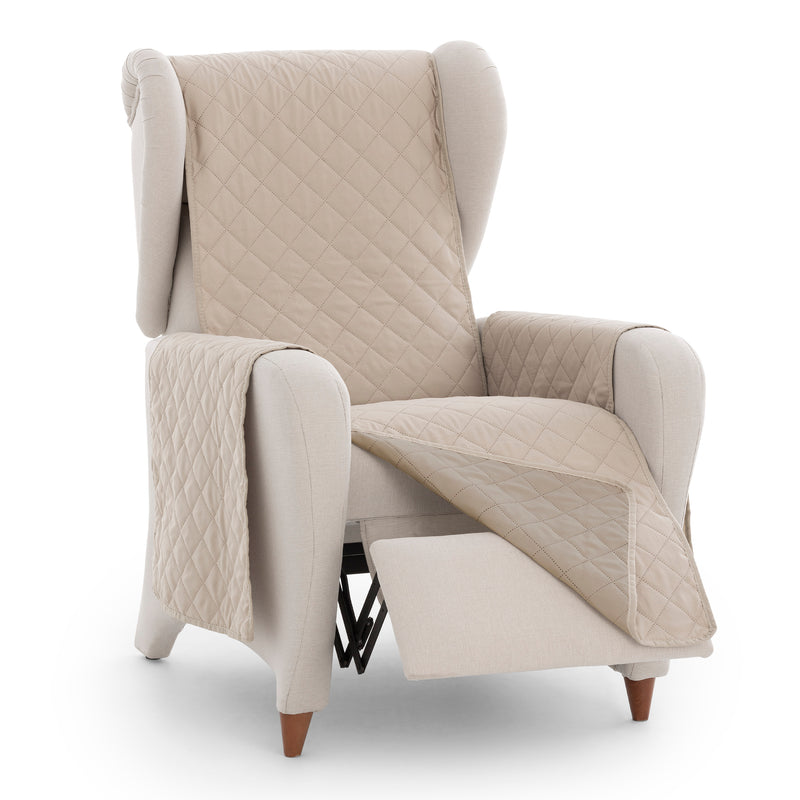 Eiffel Textile Protector Cubre Sillón Acolchado Reversible 1 Plaza Relax Orejero Luna Rombos