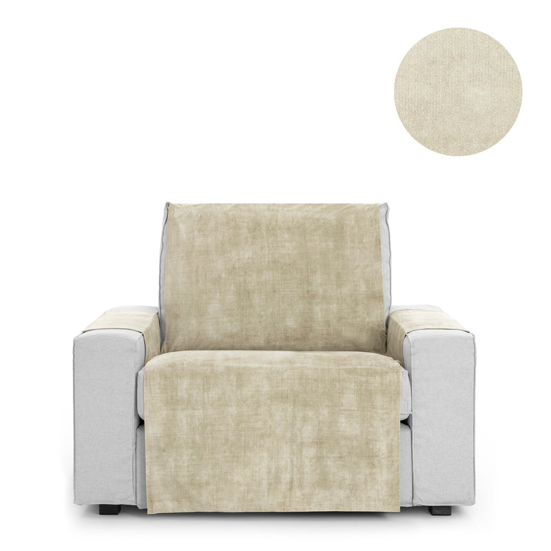 Eiffel Textile Protector Cubre Sillón Impermeable Antimanchas Terciopelo 1 Plaza Relax Orejero Modelo Turin