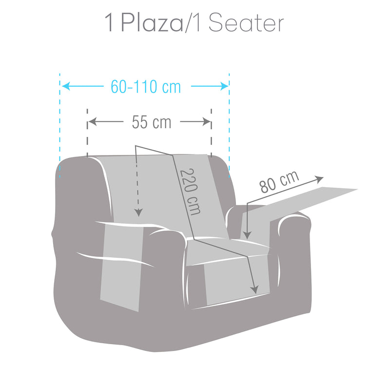 Eiffel Textile Protector Cubre Sillón Impermeable Antimanchas Terciopelo 1 Plaza Relax Orejero Modelo Turin