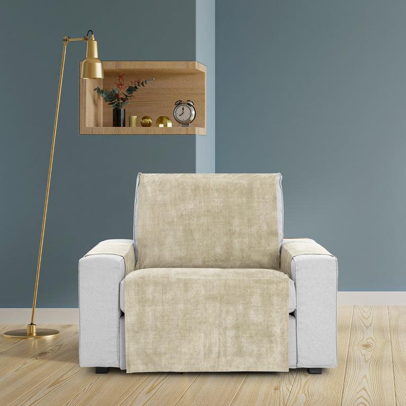 Eiffel textile Protector Cubre Sillón Impermeable Antimanchas Terciopelo 1 Plaza Relax Orejero Modelo Turin