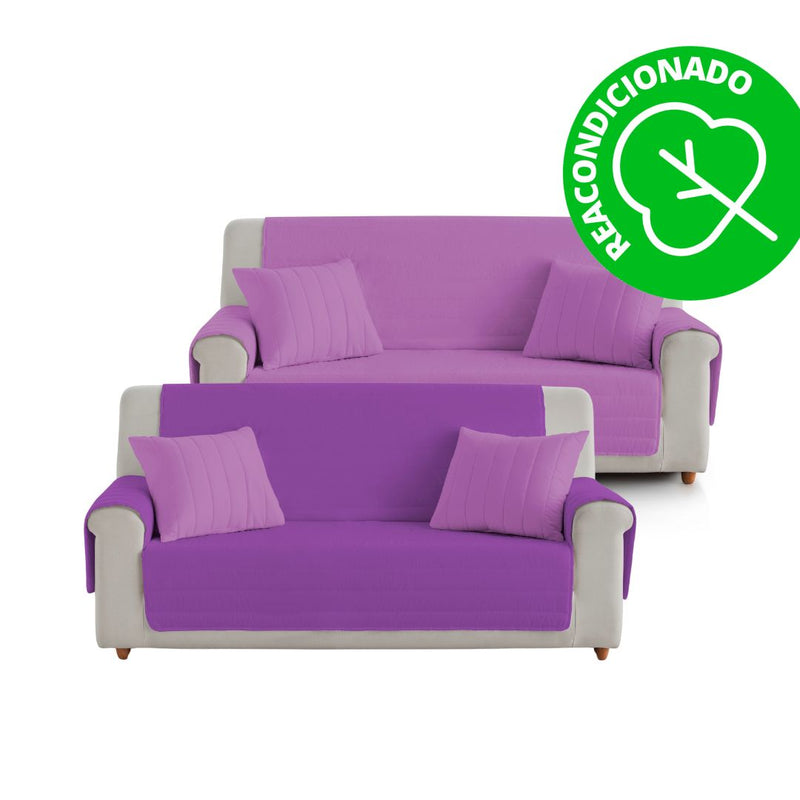 Eiffel textile Protector Cubre Sofá Acolchado 2 Plazas Lila - Fucsia (REACONDICIONADO A+)