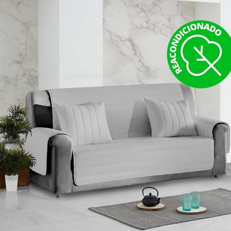 Eiffel Textile Protector Cubre Sofá Acolchado Viscoelástico Reversible 2 Plazas ( 110 - 130 Cm ) Gris-Gris Oscuro (REACONDICIONADO A+)