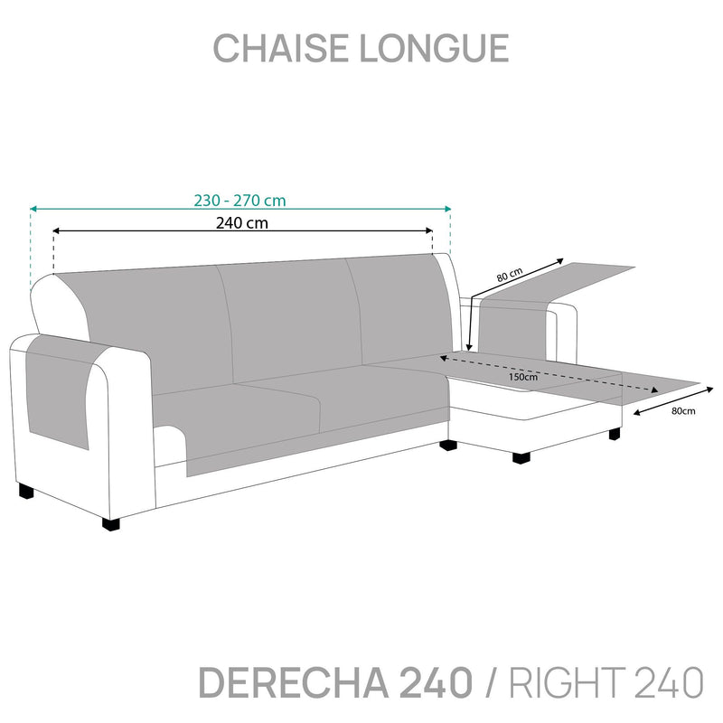 Eiffel Textile Protector Cubre Sofá Chaise Longue Acolchado Rombos