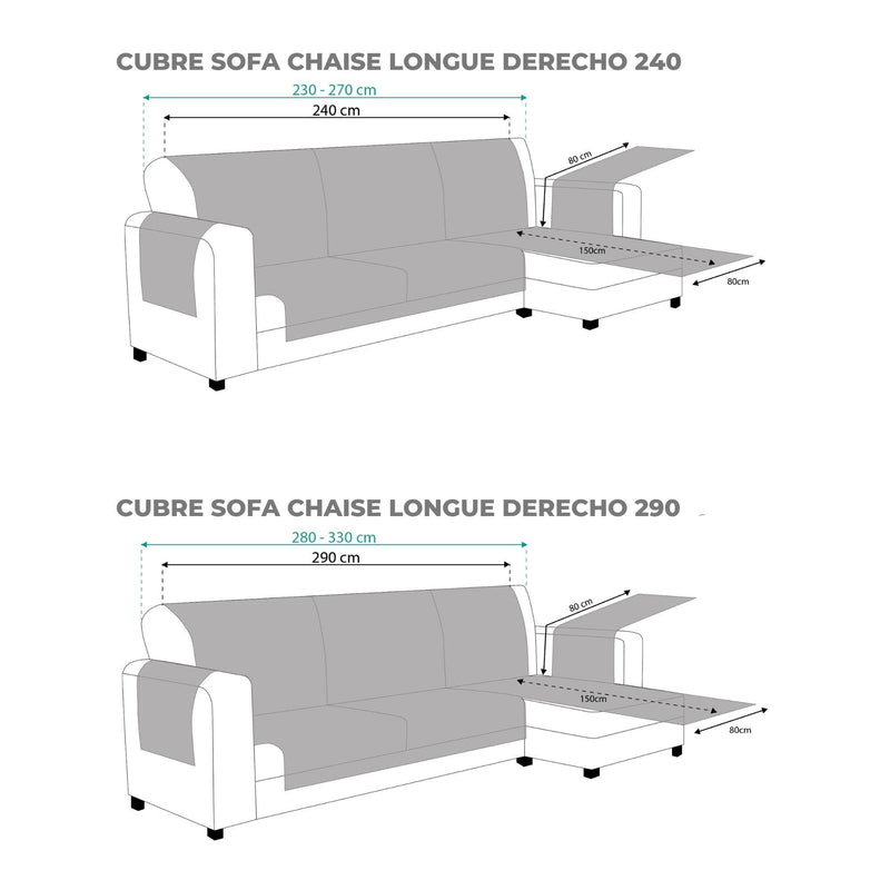 Eiffel Textile Protector Cubre Sofá Chaise Longue Eysa Modelo Valeria