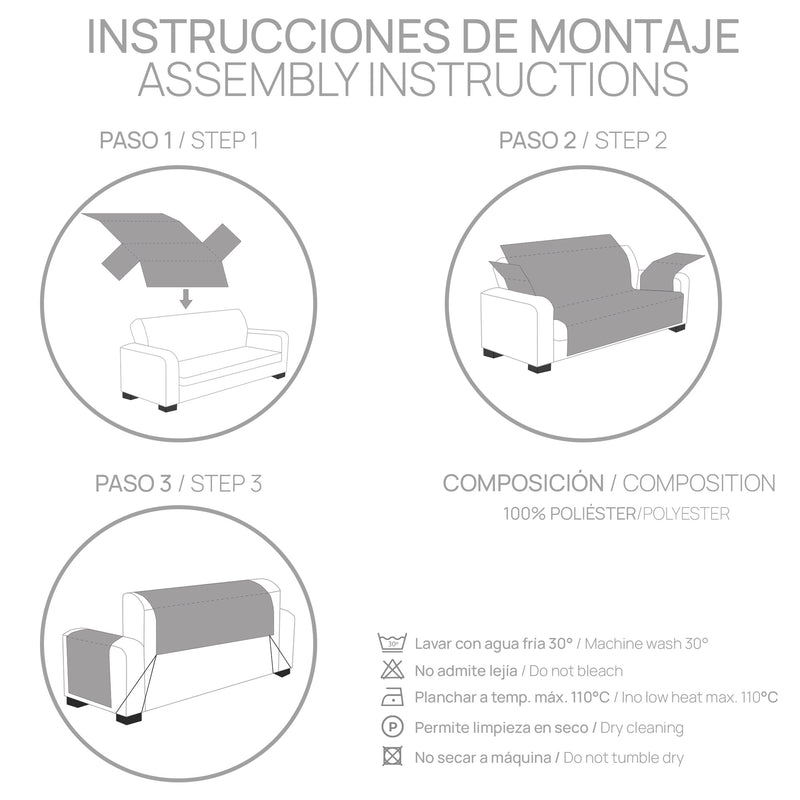 Eiffel Textile Protector Cubre Sofá Chaise Longue Impermeable Antimanchas Terciopelo Turin