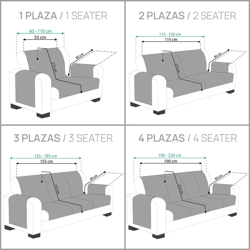 Eiffel Textile Protector Cubre Sofá Élite Chenilla 2 Plazas Marfil (REACONDICIONADO A+)