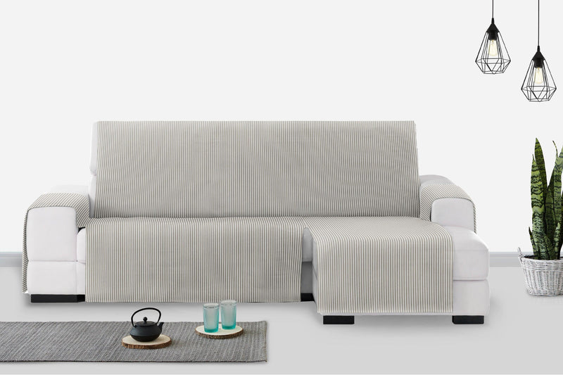 Eiffel Textile Protector Cubre Sofá Eysa Chaise Longue Rayas Modelo Calma