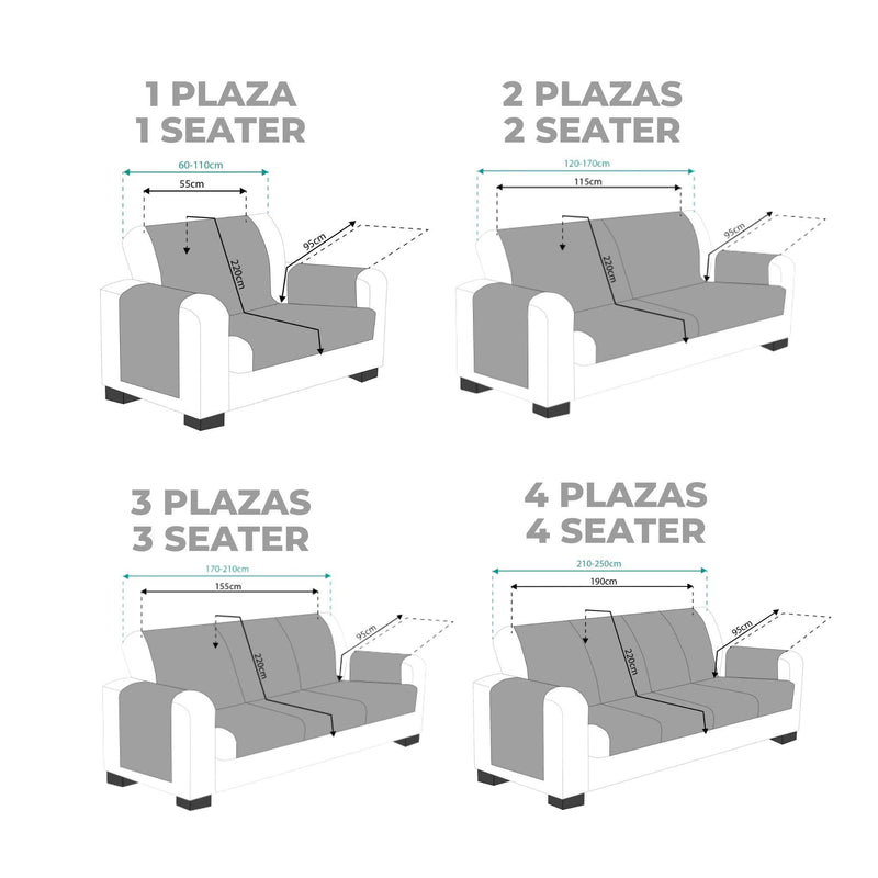 Eiffel Textile Protector Cubre Sofá Eysa Rayas Modelo Calma