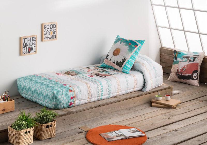 Eiffel Textile Tejidos JVR Edredon Ajustable Estampado Modelo Hippie