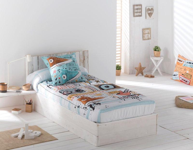 Eiffel Textile Tejidos JVR Edredon Ajustable Estampado Modelo Music