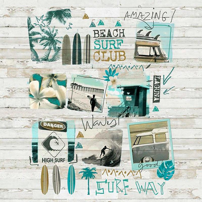 Eiffel Textile Tejidos JVR Edredon Ajustable Estampado Modelo Surf