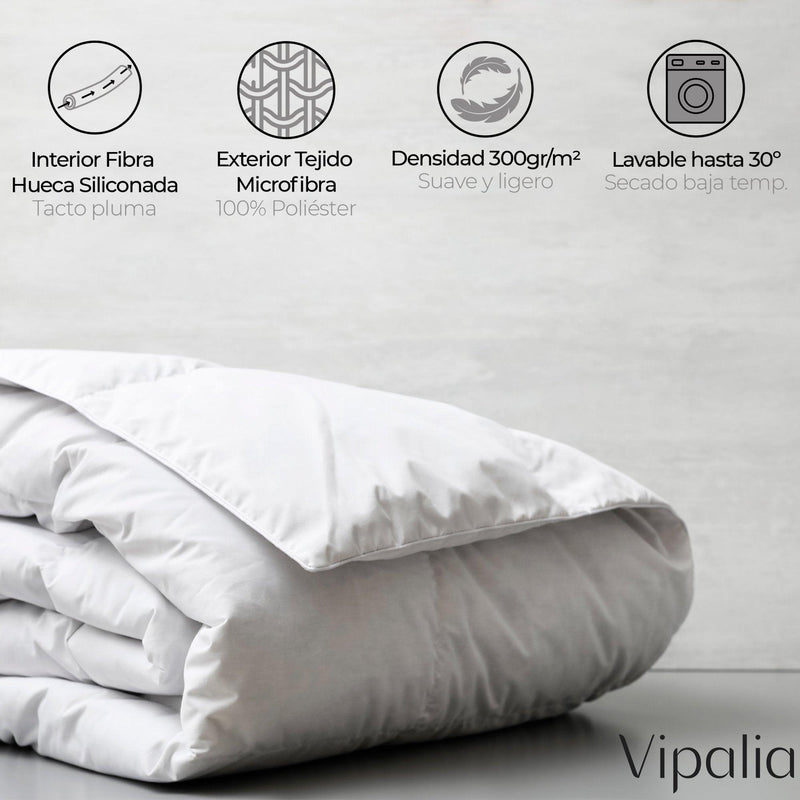 Eiffel Textile Vipalia Edredón Relleno Nórdico Rayas Liso Blanco 300 Gr