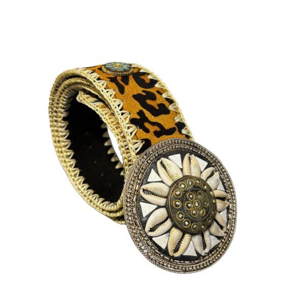 El caballo Cinturon ancho piel metalizada