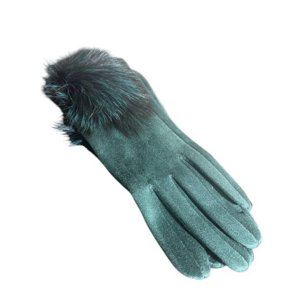 El Caballo Guantes Pompón Piel