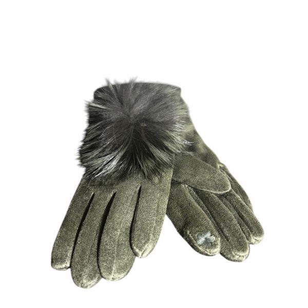 El caballo Guantes pompón piel