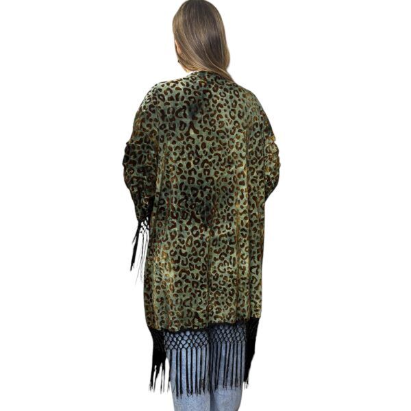 El Caballo Kimono Animal Print Flecos