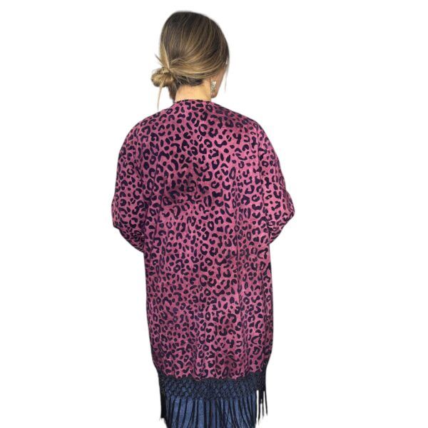 El Caballo Kimono Animal Print Flecos