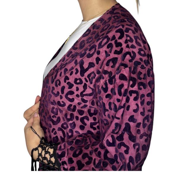 El Caballo Kimono Animal Print Flecos