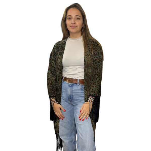 El caballo Kimono animal Print flecos