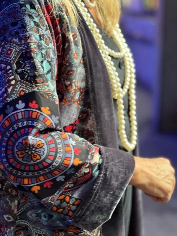 El Caballo Kimono Reversible Terciopelo