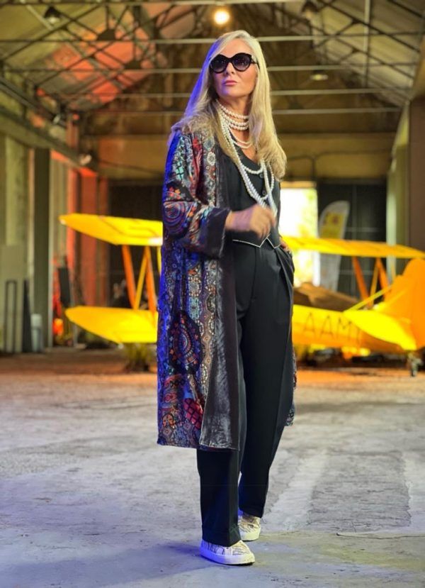 El caballo Kimono reversible terciopelo