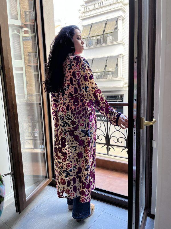 El Caballo Kimono Velvet Pajaros