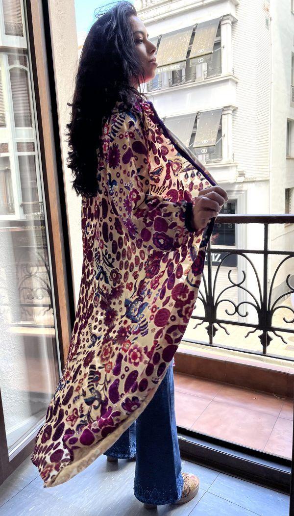 El Caballo Kimono Velvet Pajaros