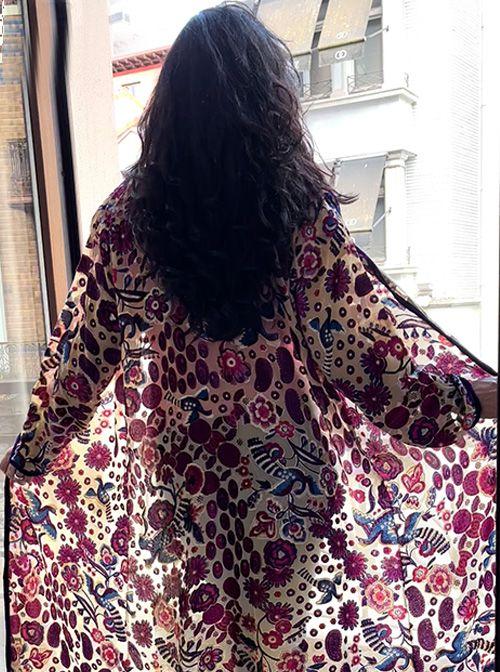 El caballo Kimono Velvet pajaros