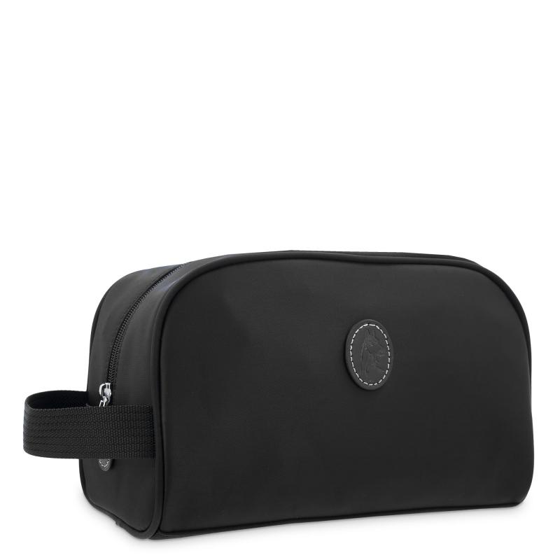 El Potro Bolsa De Aseo Unisex En Lona Negro Y Piel Vacuno Color Negro-Paris