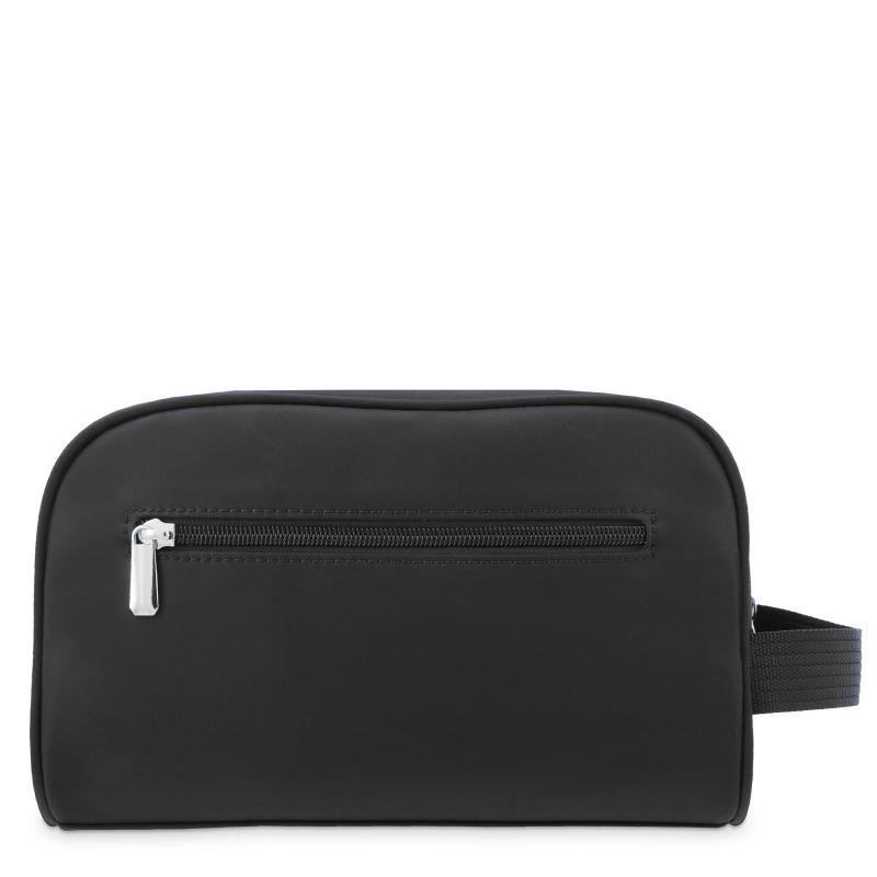 El Potro Bolsa De Aseo Unisex En Lona Negro Y Piel Vacuno Color Negro-Paris