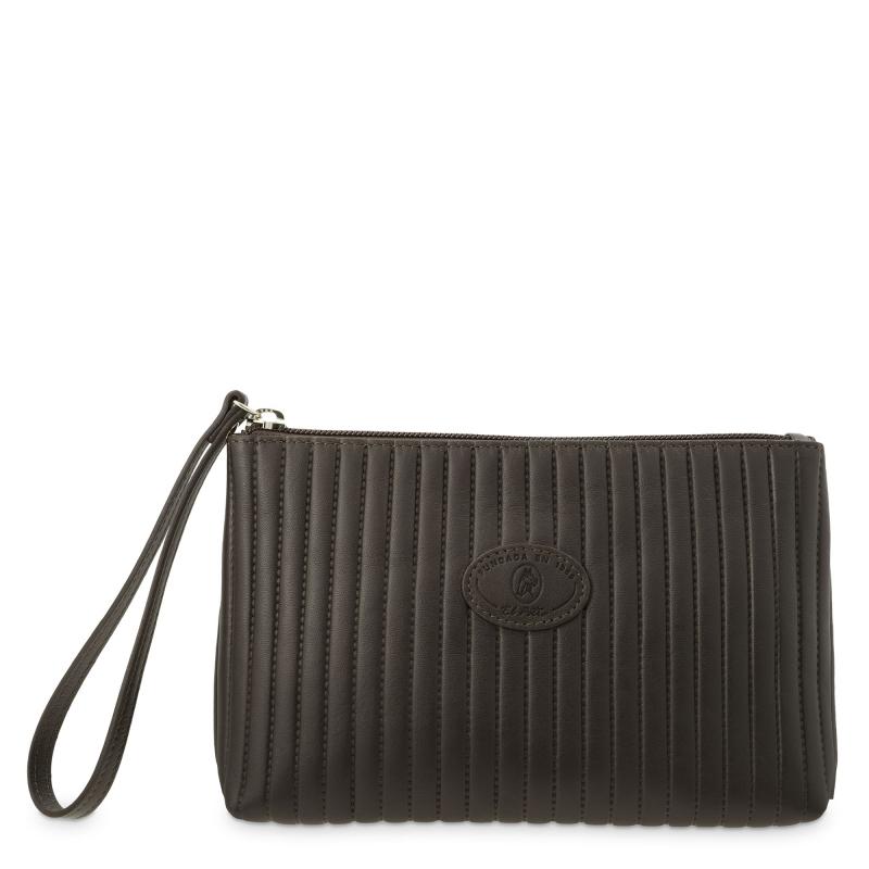 El potro Bolsa de mano en piel vacuno color marrón - El Potro